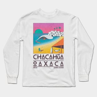 Chacahua, Oaxaca, Mexico Retro Travel Poster Long Sleeve T-Shirt
